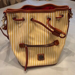 Dooney & Bourke Yellow and White Striped Shoulder Bag